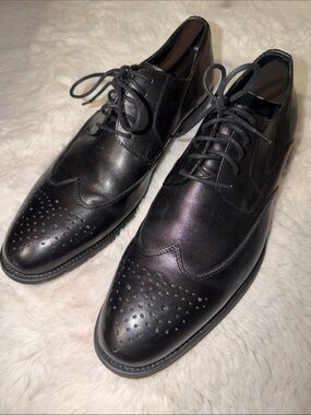 Asher Green men’s 10.5 black leather wingtips